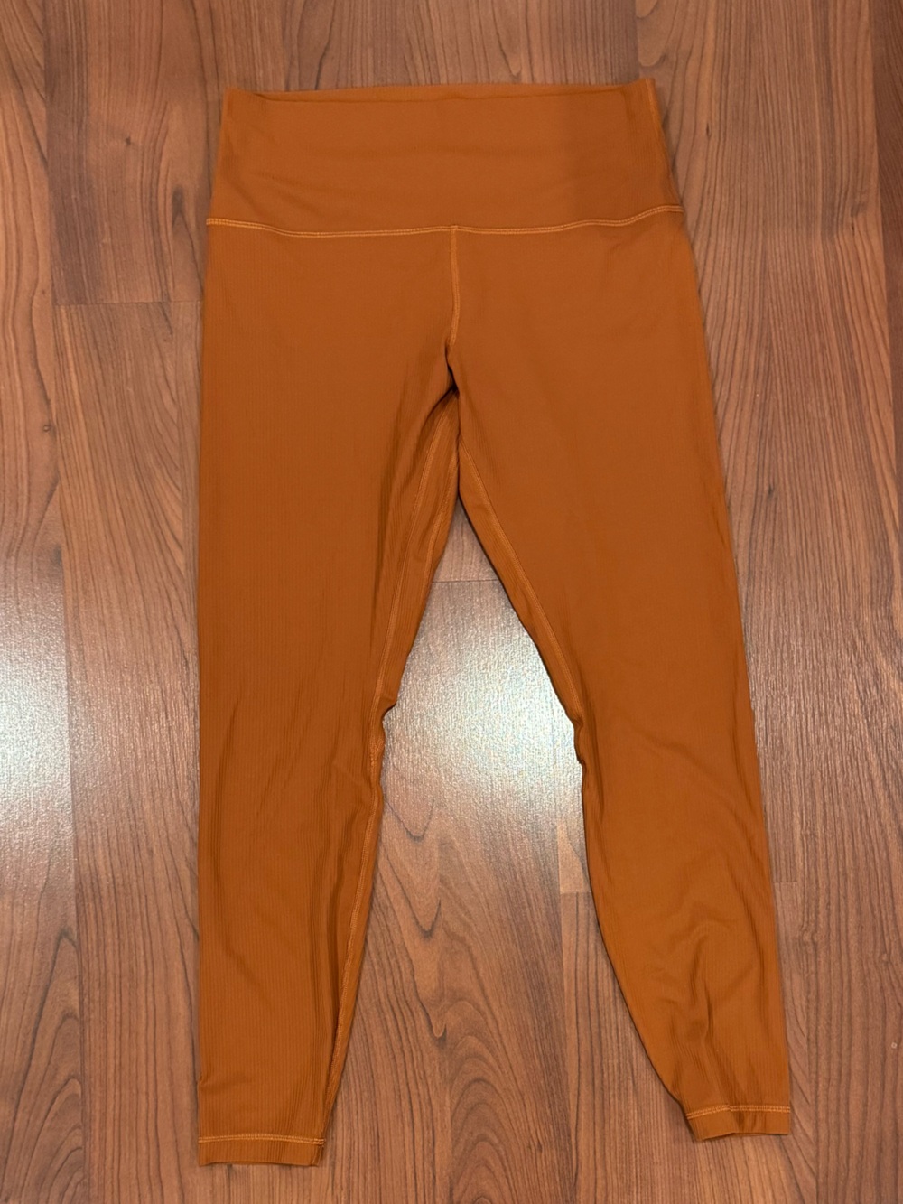 Lululemon High-Waist Rust Orange Ribbed Align Leggings size 12